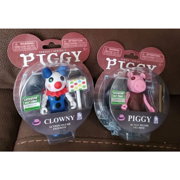 ROBLOX Action Figure SERIES 1 LOT Of 2 CLOWNY & PIGGY with DLC Codes New - Picture 1 of 3